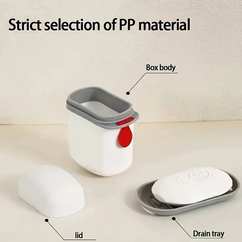 Leakproof Travel Soap Case with Drainage Tray