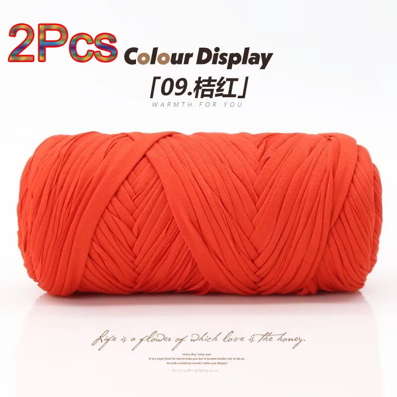 Elastic T-Shirt Yarn for Crochet and Knitting (2-Pack, 50m Each)