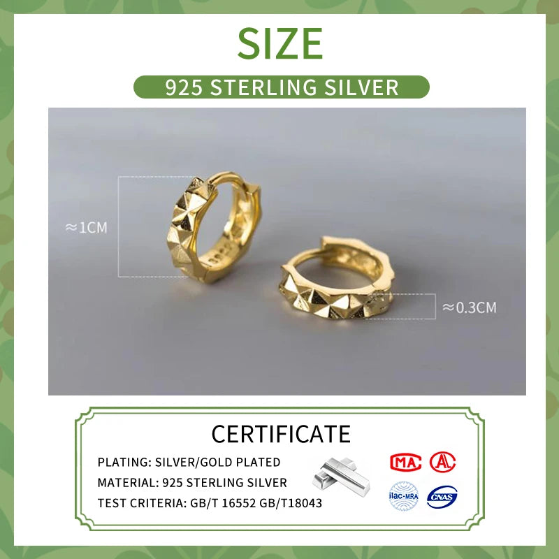 Boucles d'oreilles créoles géométriques en argent sterling 925