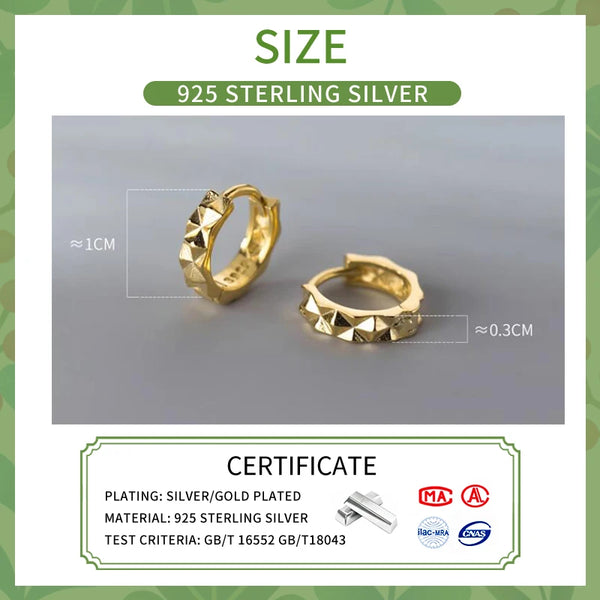 925 Sterling Silver Geometric Hoop Earrings