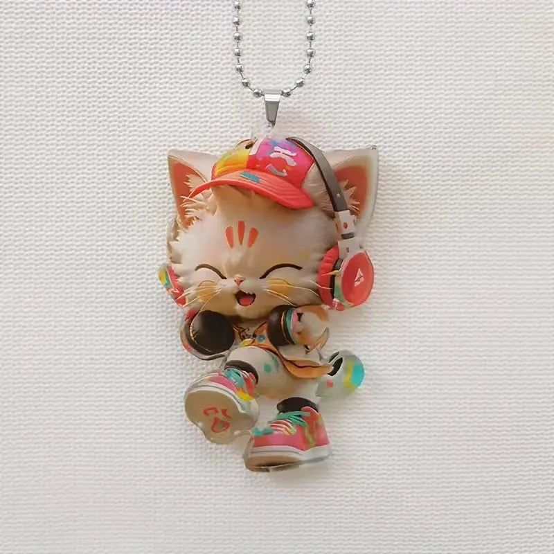 Realistic Cat Car Rearview Mirror Pendant