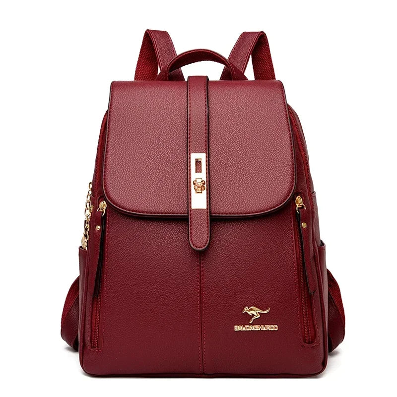Vintage Leather Women's Backpack with Spacious Interior