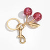 Crystal Cherry Keychain with Lobster Clasp