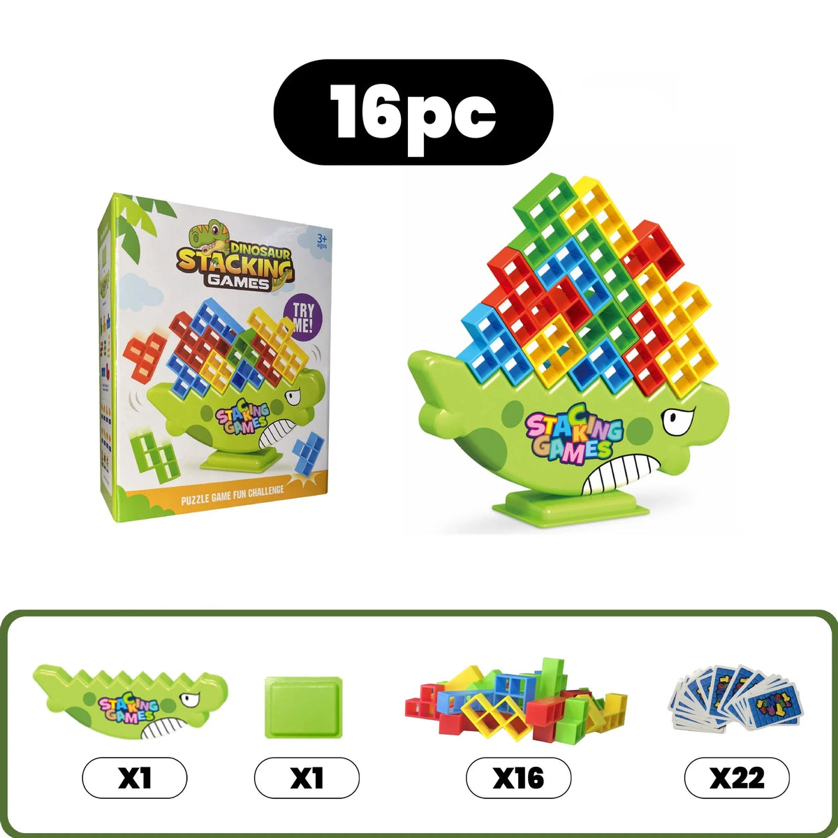 Dinosaur Stacking Blocks Balance Game