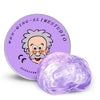 A purple crystal clear stress putty in a round tin labeled Wen-Qing-Slimestudio.