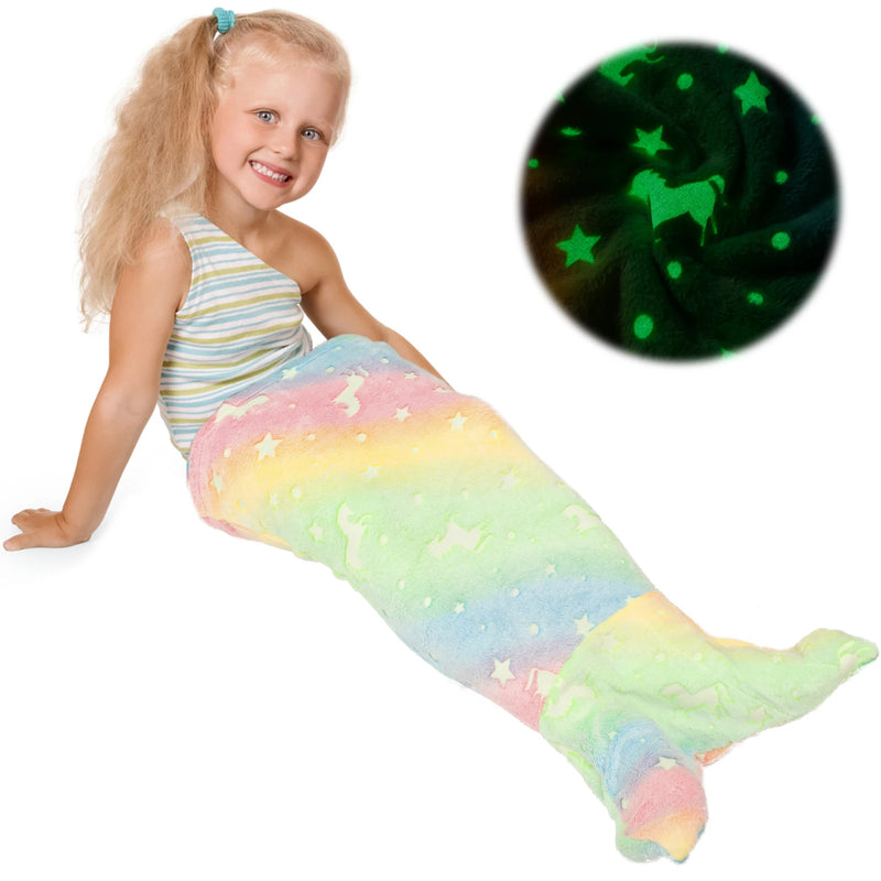 Glow-in-the-Dark Mermaid Tail Blanket