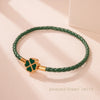 Four-Leaf Clover Braided Leather Bracelet