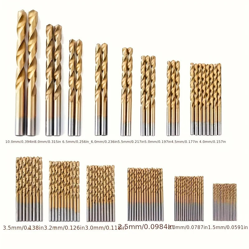 Titanium-Coated Hex Shank Drill Bit Set
