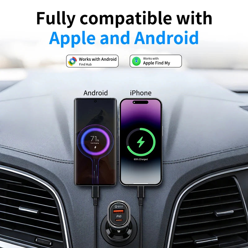 30W Type-C Car Charger with GPS Tracker