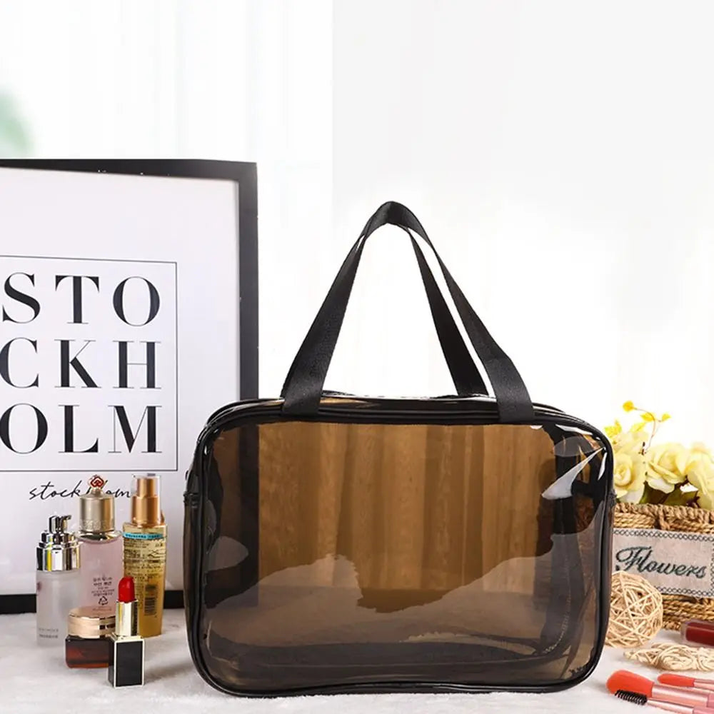 Clear Double-Layer Waterproof Cosmetic Storage Bag