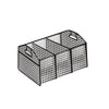 A black foldable car trunk organizer with three compartments.