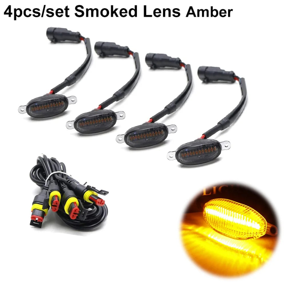 Smoked Lens LED Front Grille Marker Lights for Trucks & SUVs