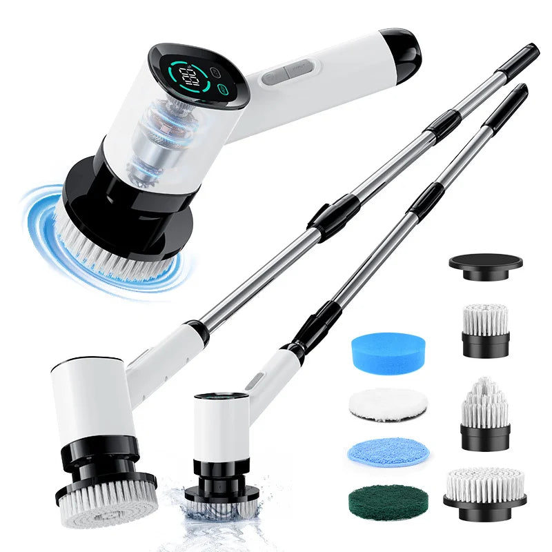 Cordless Electric Spin Scrubber with Extendable Handle