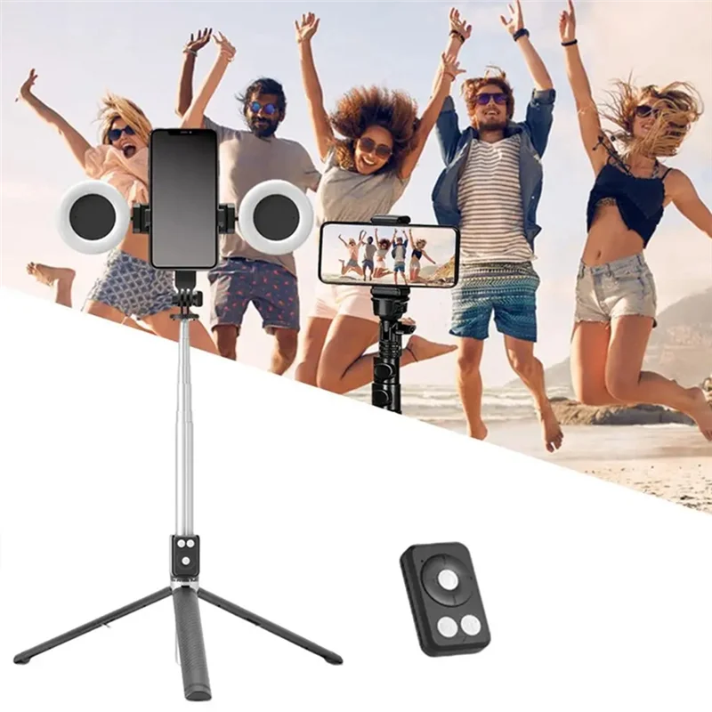 Selfie Stick Tripod with Ring Light and Wireless Remote