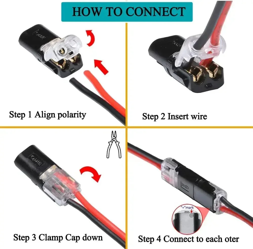 Waterproof 2-Pin Electrical Connector for Automotive Wiring