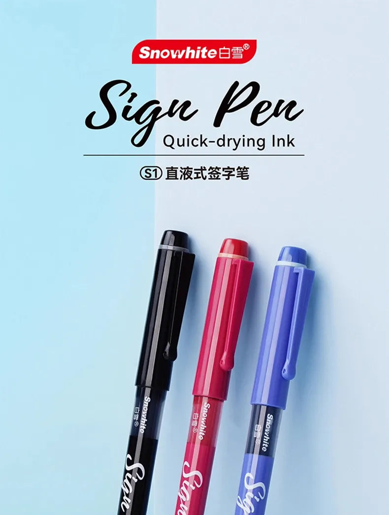 Snowhite Quick-Drying Sign Pen with 1.0mm Fiber Tip