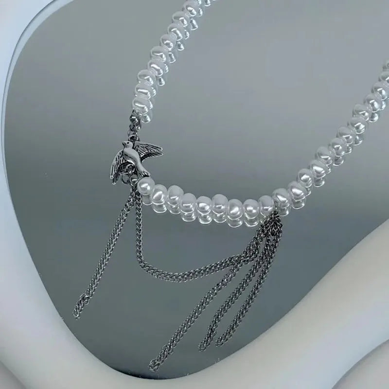 Collar de Borla de Cristal Elegante para Mujeres