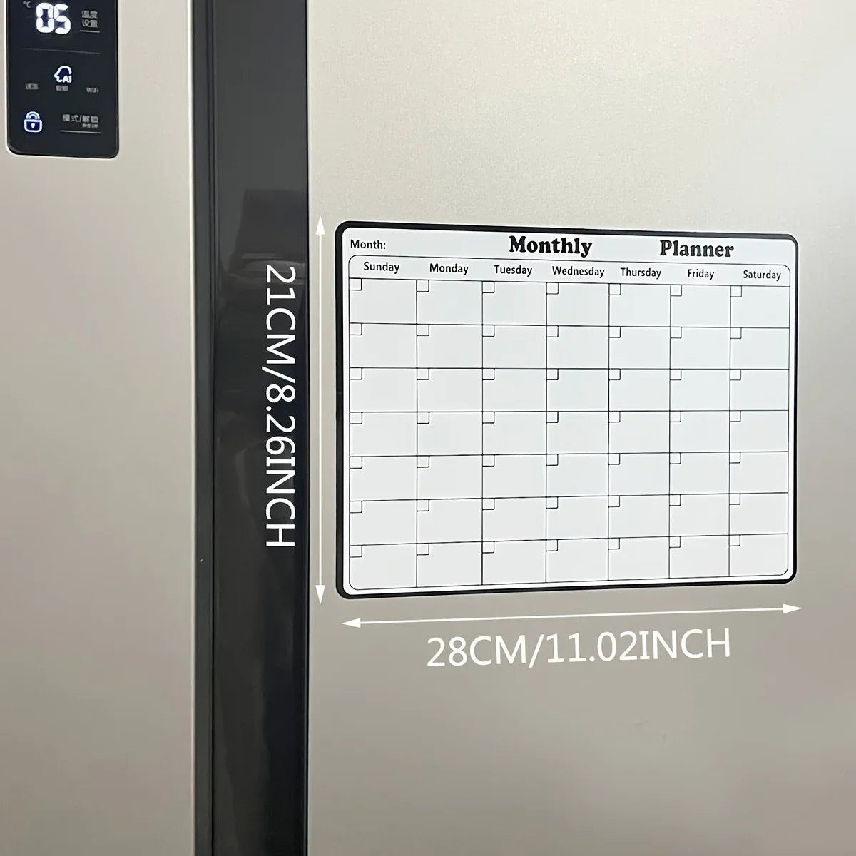 Magnetic Dry Erase Calendar for Refrigerator with Markers