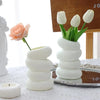 Nordic Spiral White Vase for Modern Home Decor
