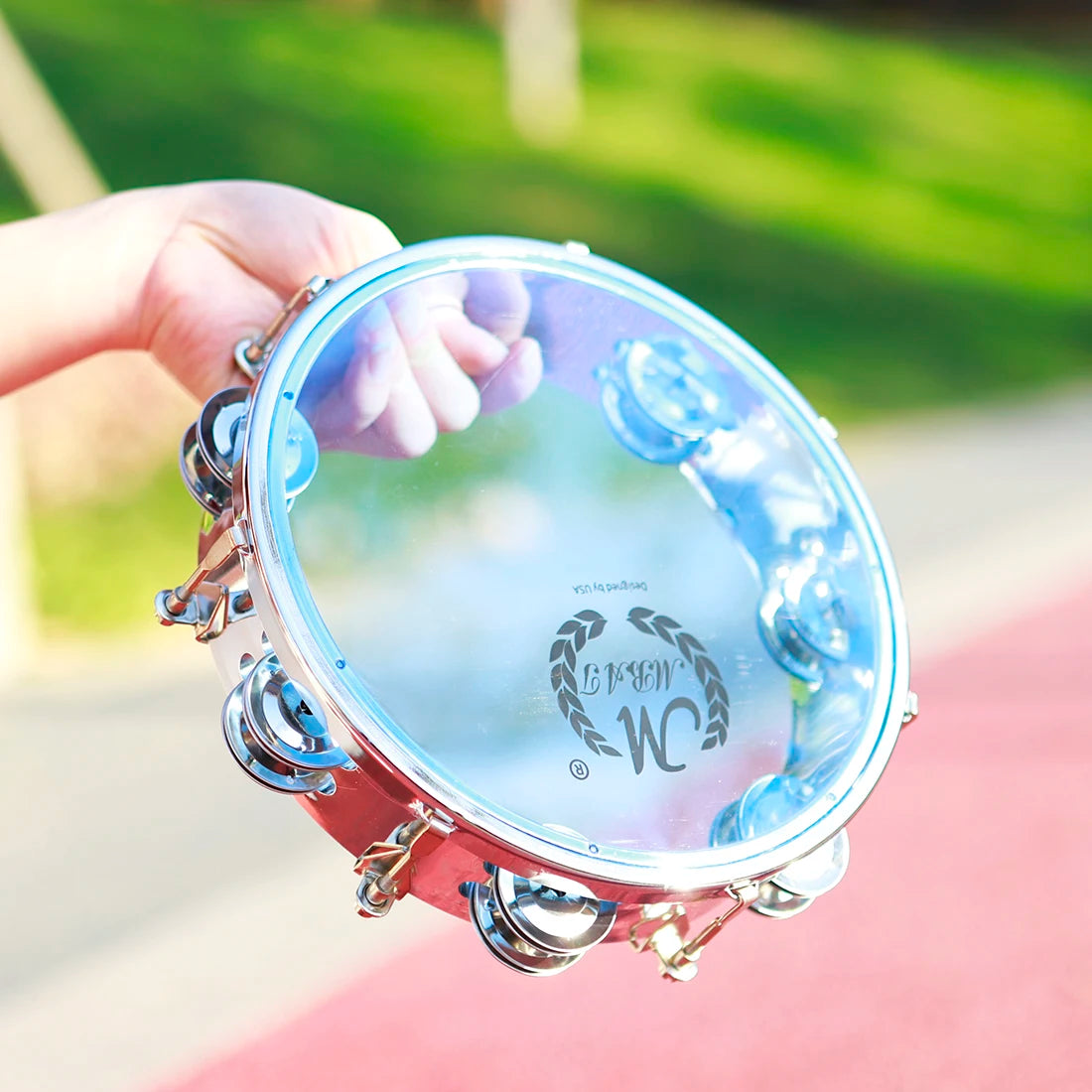 Self-Tuning Double Row Tambourine with Stainless Steel Jingles