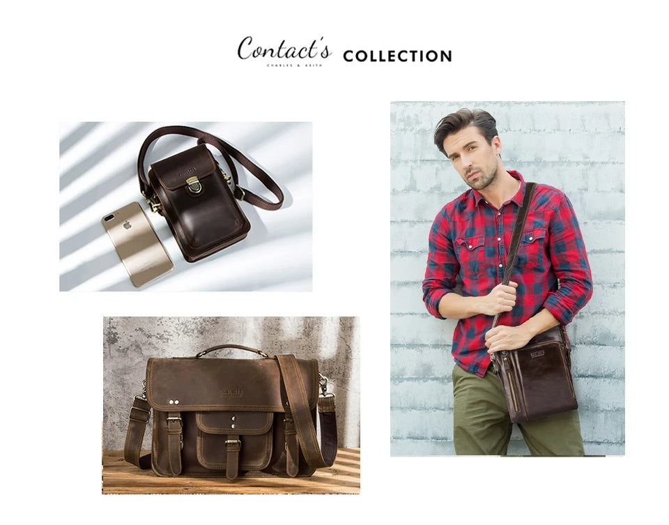 Men's Full-Grain Leather Clutch with Password Lock