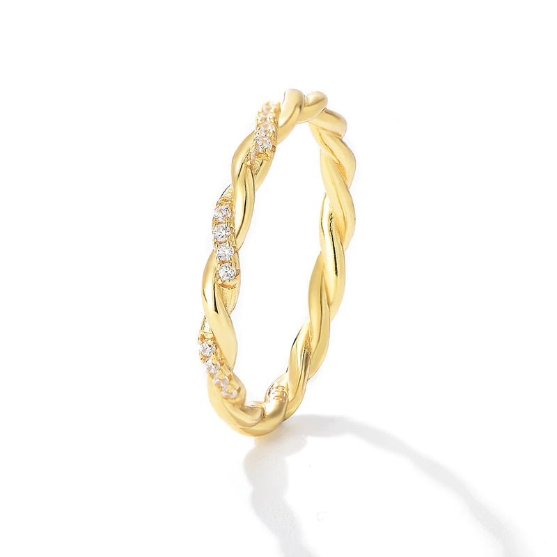 Anillo de Eternidad Retorcido con Circonia Cúbica