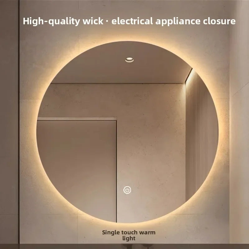 Miroir de Salle de Bains Rond à LED avec Contrôle Tactile Anti-Buée