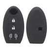 Black silicone key fob cover with cutouts for a Nissan vehicle