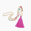 Bohemian Wooden Bead Tassel Necklace