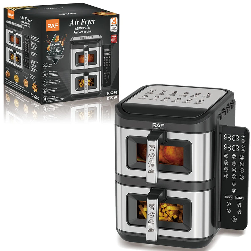 Dual Basket Air Fryer with Independent Controls