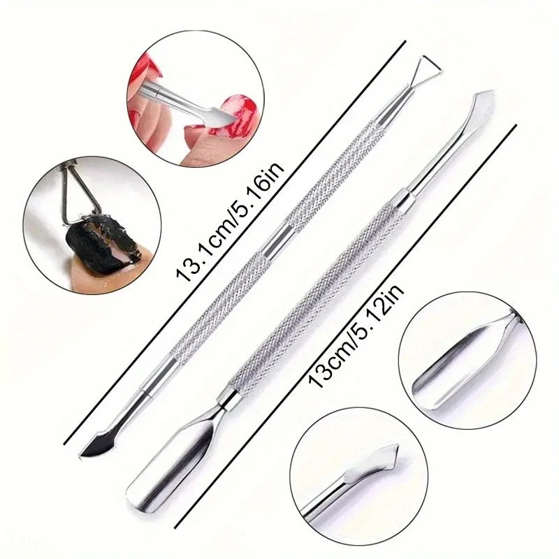 Stainless Steel Cuticle Nipper & Pusher Set for Precision Nail Care