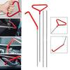 Red emergency car door unlock tool kit with air wedge and grabber tools shown in various angles