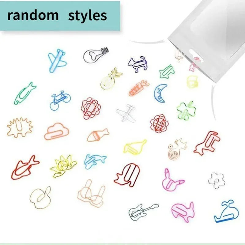 A collection of colorful decorative bookmarks featuring various shapes and designs made with paper clips.