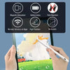 A hand holds a white stylus pen over a tablet screen, demonstrating its use for high precision touch input.