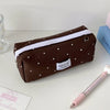 Korean Style Polka Dot Pencil Case – Spacious Storage for Students & Makeup