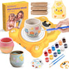 Kids Pottery Wheel Kit with Air-Dry Clay and Painting Supplies