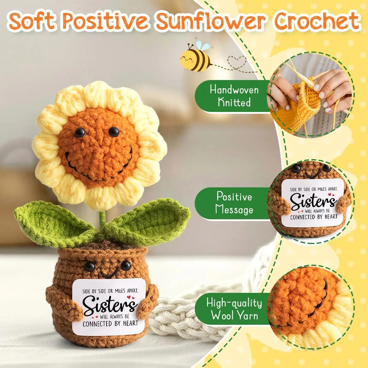Handmade Crochet Pocket Hug Doll with Custom Message