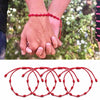 Hand-Woven Red Friendship Bracelet Set