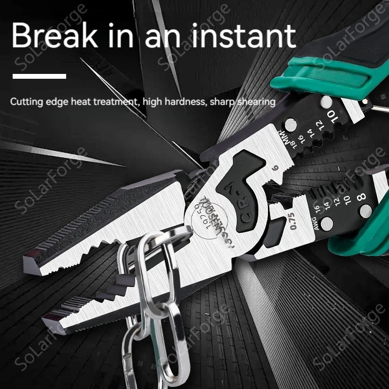 9-in-1 Multifunctional Wire Stripping Pliers with Crimping Action