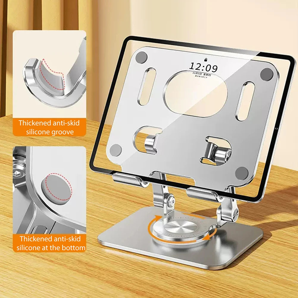 Foldable 360° Rotating Tablet and Phone Stand with Height Adjustment