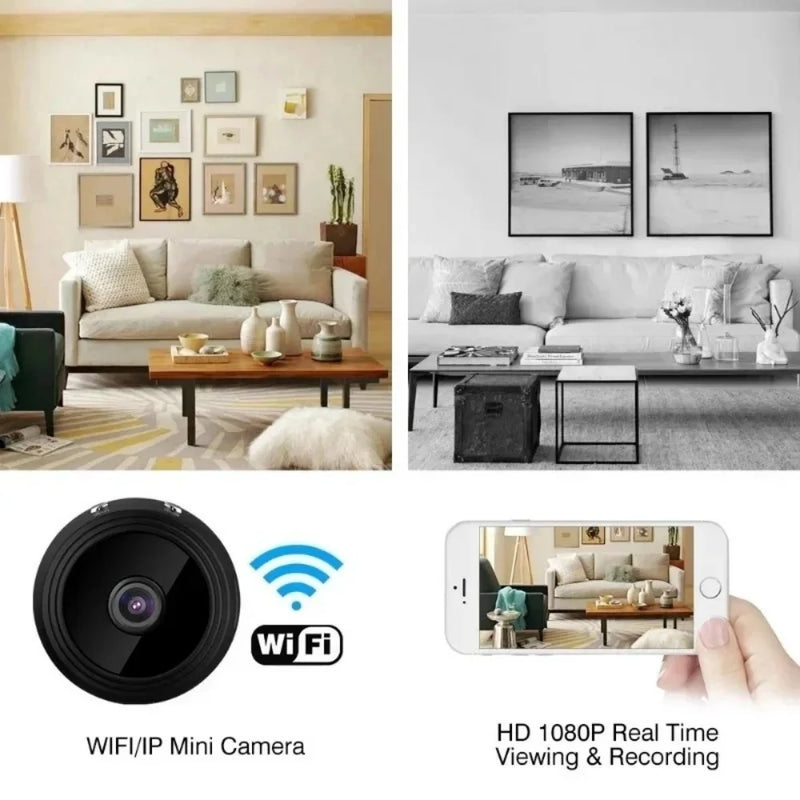 Compact WiFi Security Camera with Magnetic Mount