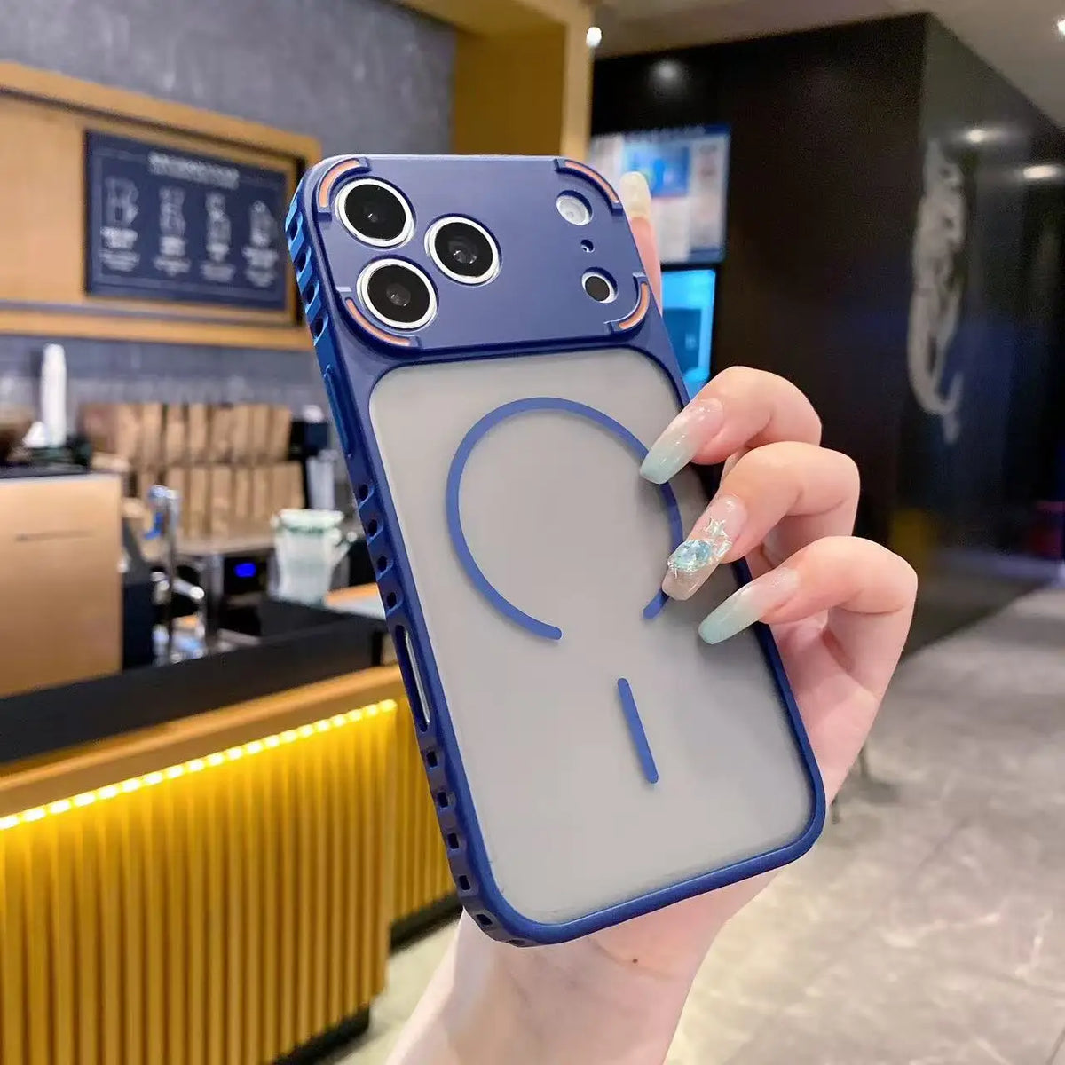 Frosted Clear Magnetic Case for iPhone with Non-Slip Bumper