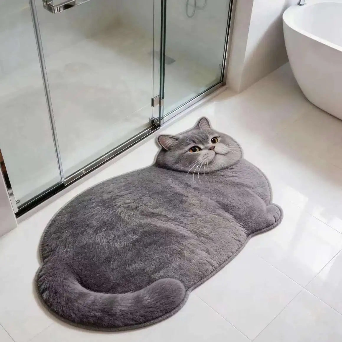 3D Cat Shaped Quick Dry Bath Mat