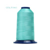 A spool of teal polyester embroidery thread labeled COL.P1661 with a blue cap.