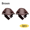 Pair of brown adjustable non-slip lace wig grip caps