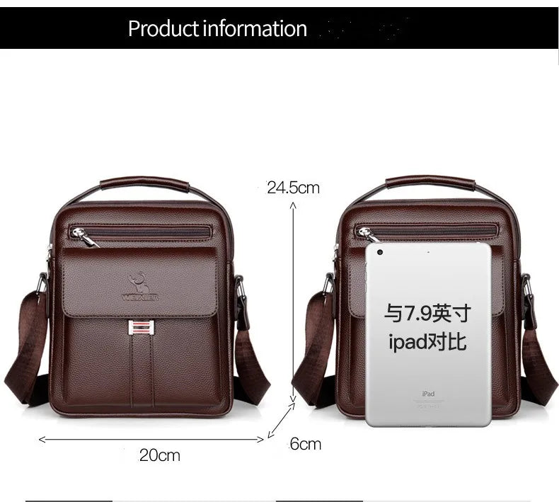 Vintage Waterproof Crossbody Messenger Bag for Men
