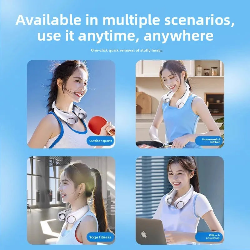 Portable Neck Cooling Fan with Digital Display
