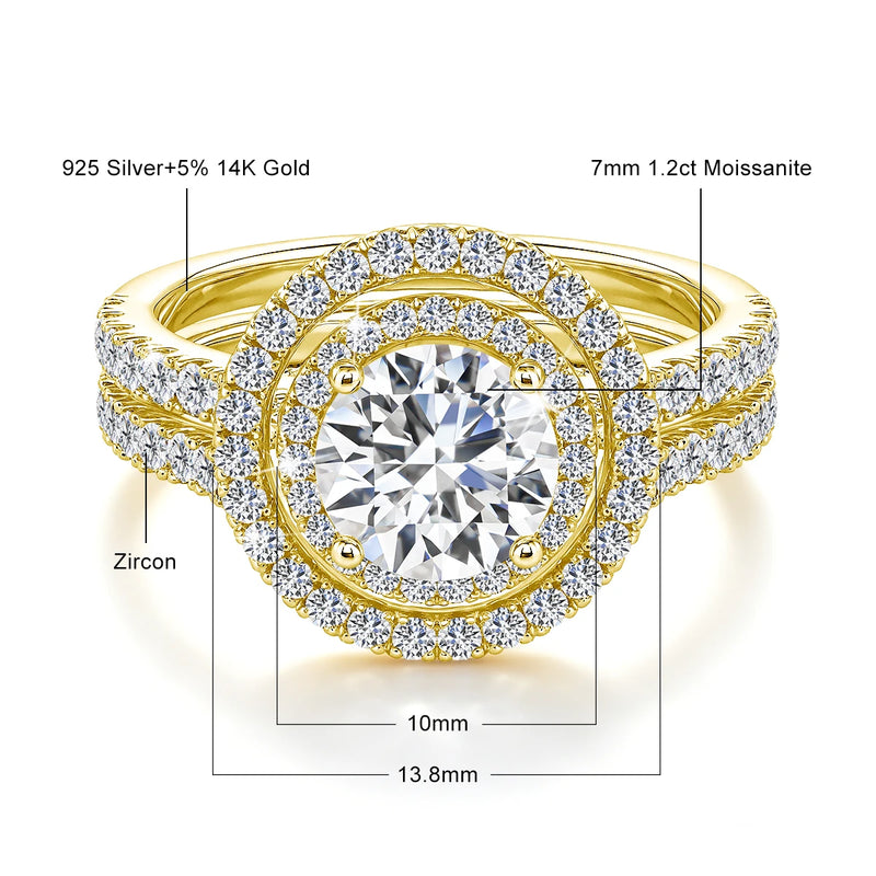 1.2ct Round Moissanite Ring in 925 Sterling Silver