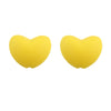 A pair of yellow silicone heart beads for DIY jewelry making
