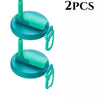 Two reusable silicone can lids with straws for beverages, colored teal and light green.